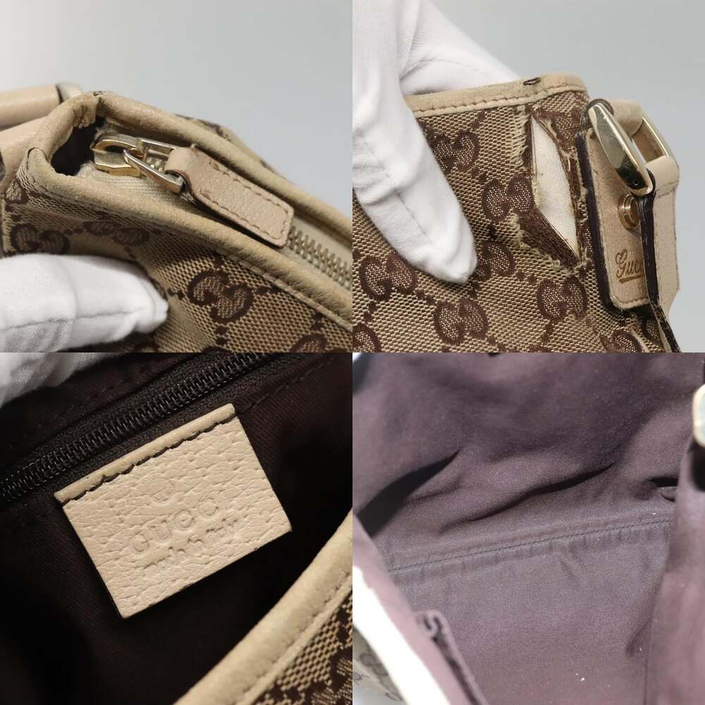 GUCCI GG Canvas Abbey Shoulder Bag Beige Gold - Picture 11 of 12